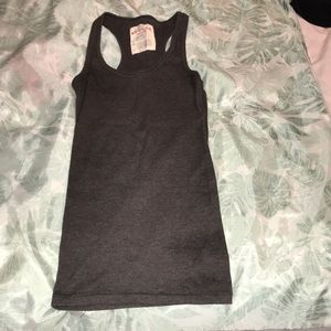 Zenana Charcoal Grey Long & Lean Racerback Tank S